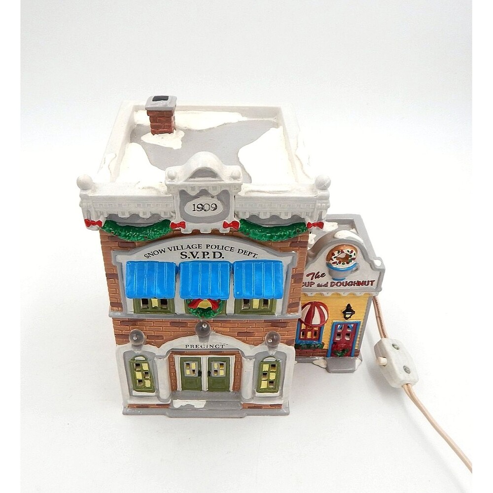 Dept 56 Village Police Station #54853 SVPD Snow Department Light Retired Box